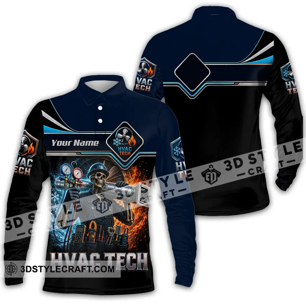 Unisex Shirt - Custom HVAC Tech Shirt - Long Sleeve Polo / S - T-shirt