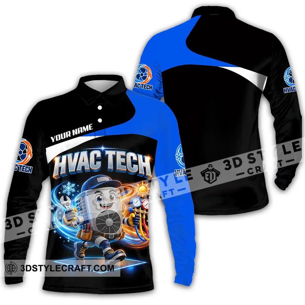 Unisex Shirt - Custom HVAC Tech Shirt - Long Sleeve Polo / S - T-shirt