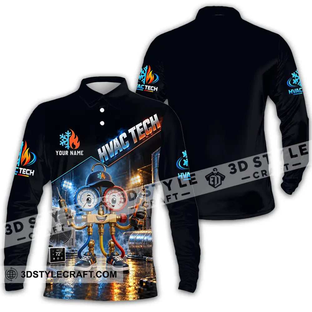 Unisex Shirt - Custom HVAC Tech Shirt - Long Sleeve Polo / S - T-shirt