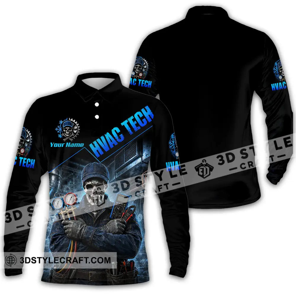 Unisex Shirt - Custom HVAC Tech Shirt - Long Sleeve Polo / S - T-shirt