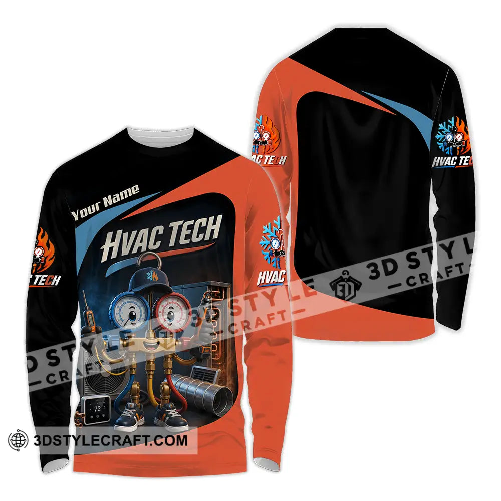 Unisex Shirt - Custom Hvac Tech Shirt - Long Sleeve Shirt / S - T-shirt