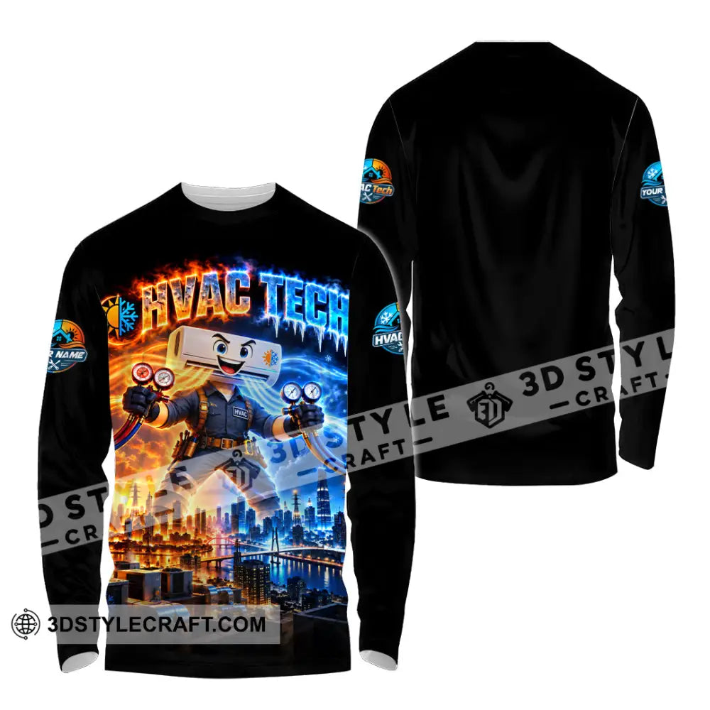 Unisex Shirt - Custom HVAC Tech Shirt - Long Sleeve Shirt / S - T-shirt
