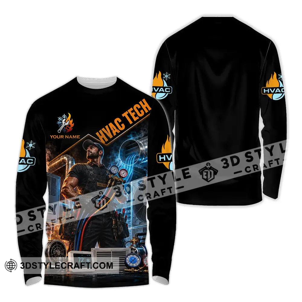 Unisex Shirt - Custom Hvac Tech Shirt - Long Sleeve Shirt / S - T-shirt