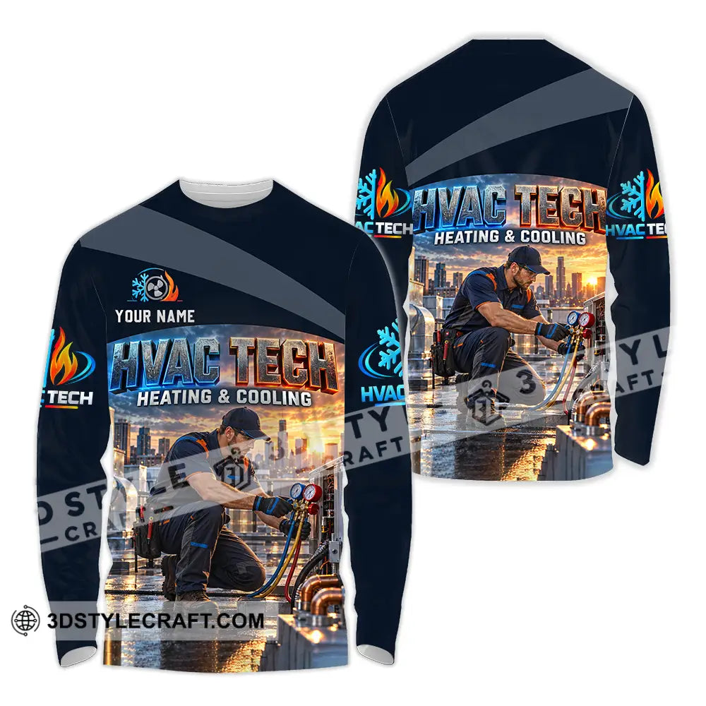 Unisex Shirt - Custom HVAC Tech Shirt - Long Sleeve Shirt / S - T-shirt