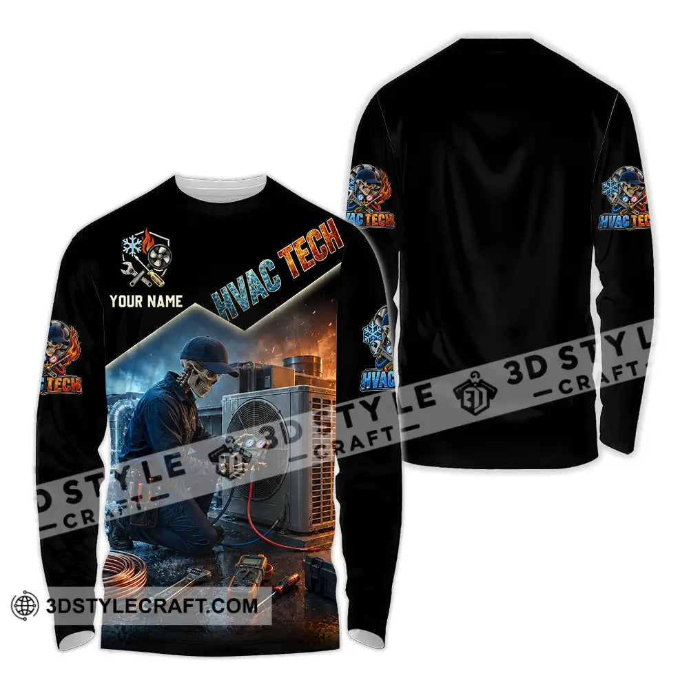 Unisex Shirt - Custom HVAC Tech Shirt - Long Sleeve Shirt / S - T-shirt