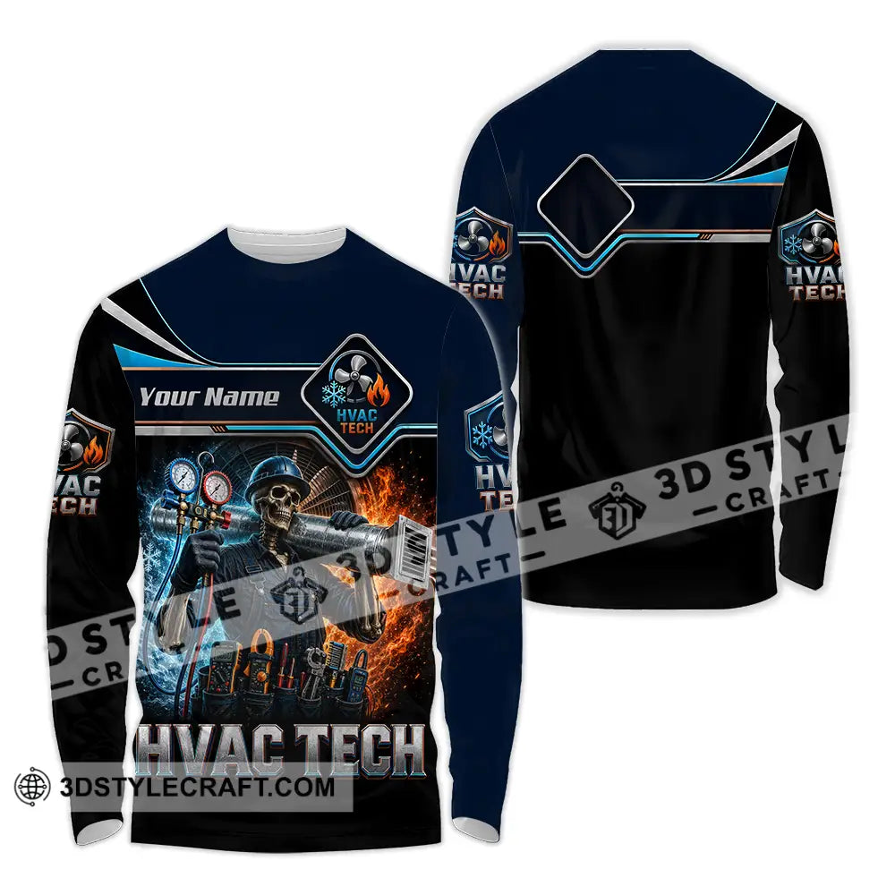 Unisex Shirt - Custom HVAC Tech Shirt - Long Sleeve Shirt / S - T-shirt