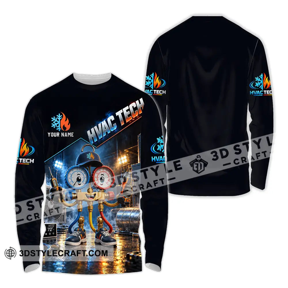 Unisex Shirt - Custom HVAC Tech Shirt - Long Sleeve Shirt / S - T-shirt