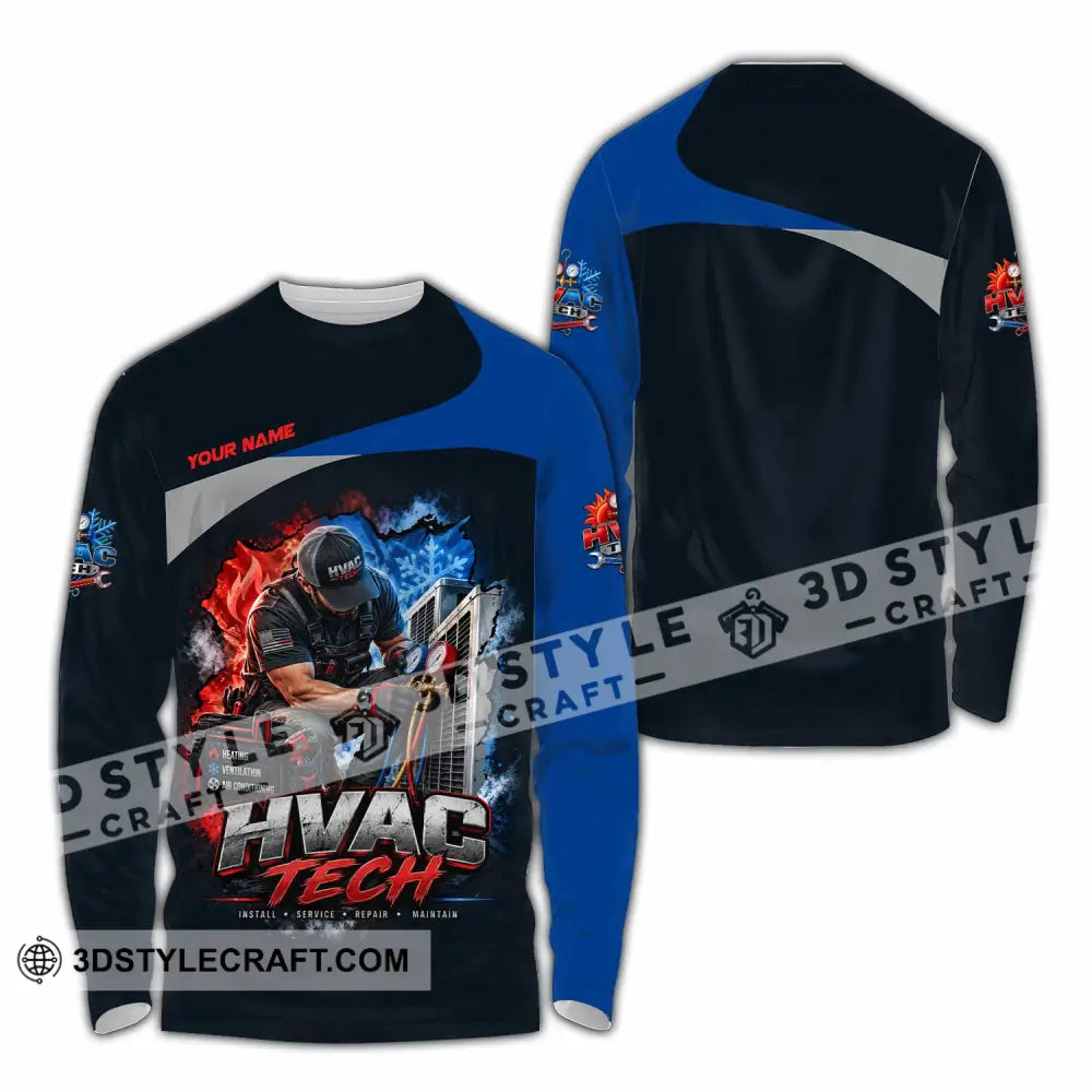 Unisex Shirt - Custom HVAC Tech Shirt - Long Sleeve Shirt / S - T-shirt
