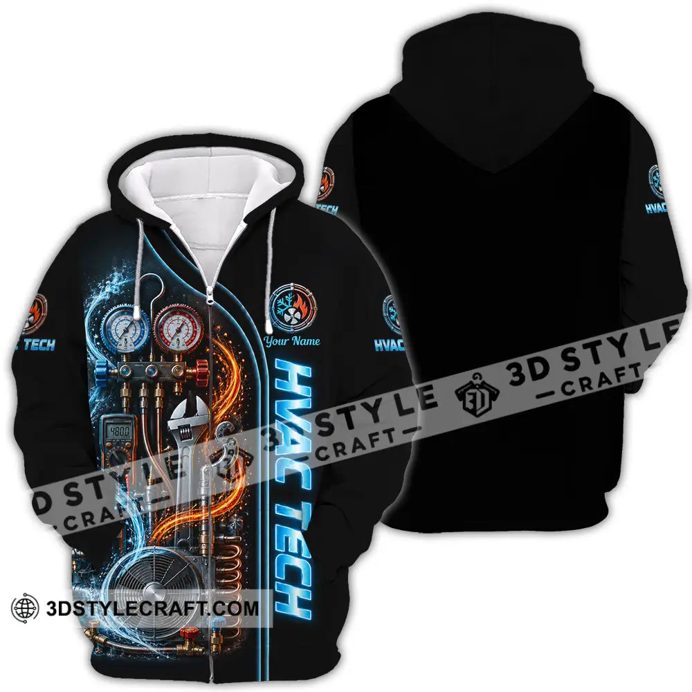 Unisex Shirt - Custom HVAC Tech Shirt - Zipper Hoodie / S - T-shirt