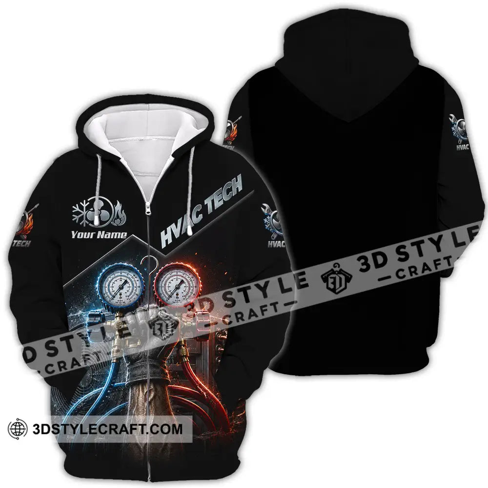 Unisex Shirt - Custom HVAC Tech Shirt - Zipper Hoodie / S - T-shirt
