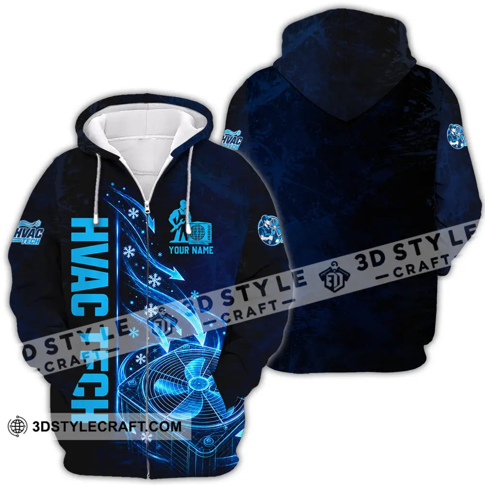 Unisex Shirt - Custom HVAC Tech Shirt - Zipper Hoodie / S - T-shirt
