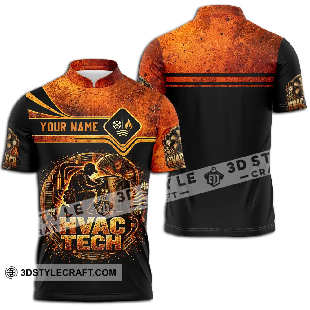 Unisex Shirt - Custom HVAC Tech Shirt - Zipper Polo Shirt / S - T-shirt