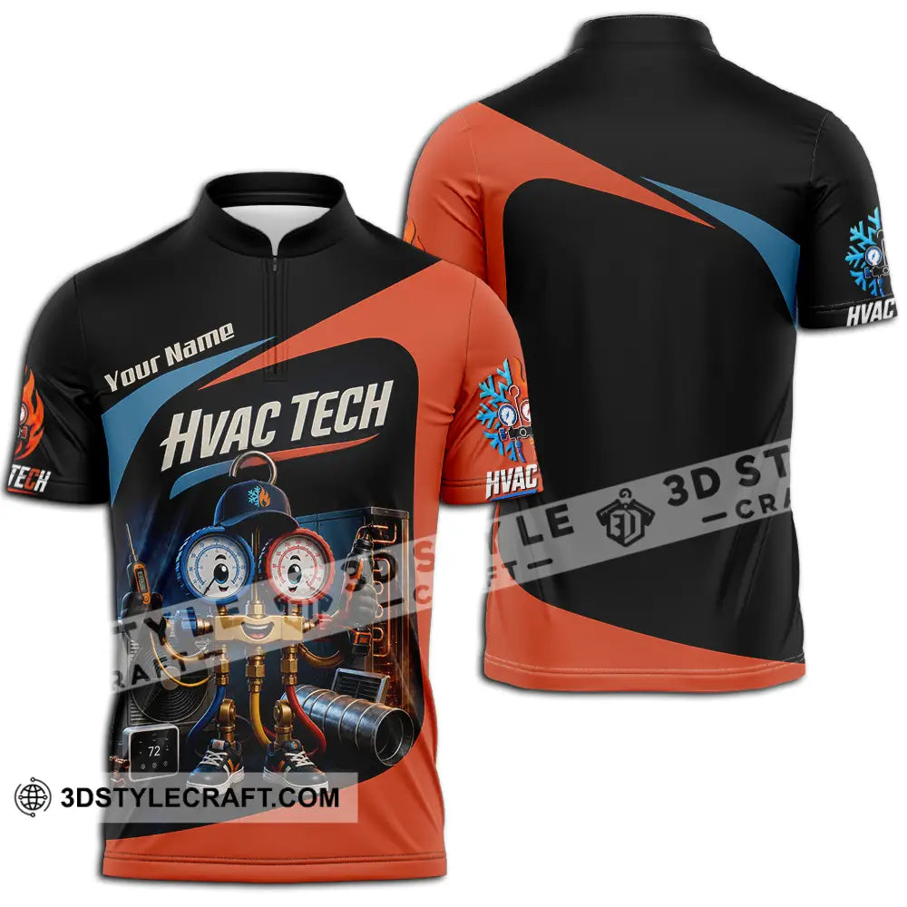 Unisex Shirt - Custom Hvac Tech Shirt - Zipper Polo Shirt / S - T-shirt