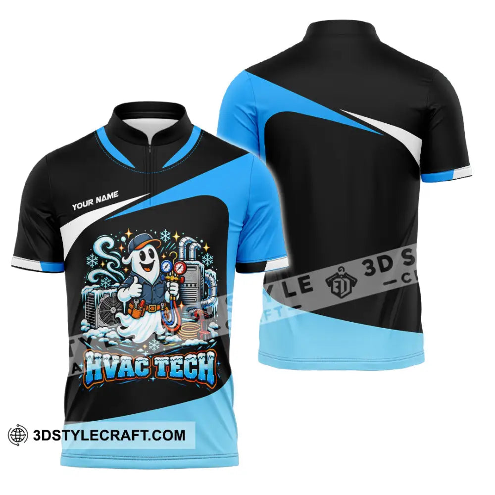 Unisex Shirt - Custom HVAC Tech Shirt - Zipper Polo Shirt / S - T-shirt