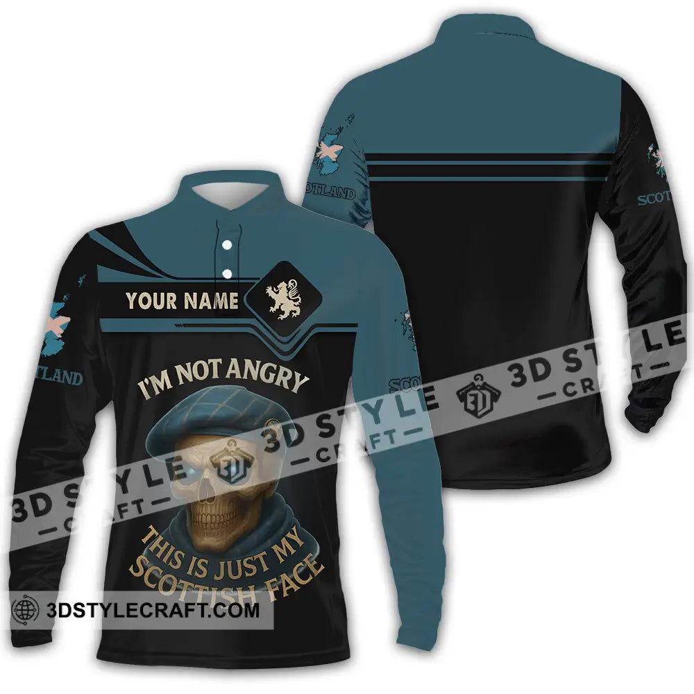 Unisex Shirt Custom I’m Not Angry This Is Just My Scottish Face Shirt Long Sleeve Polo / S T shirt
