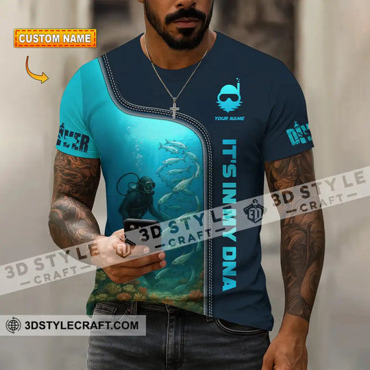 Unisex Shirt - Custom It Is In My DNA Shirt For Diver style option 2