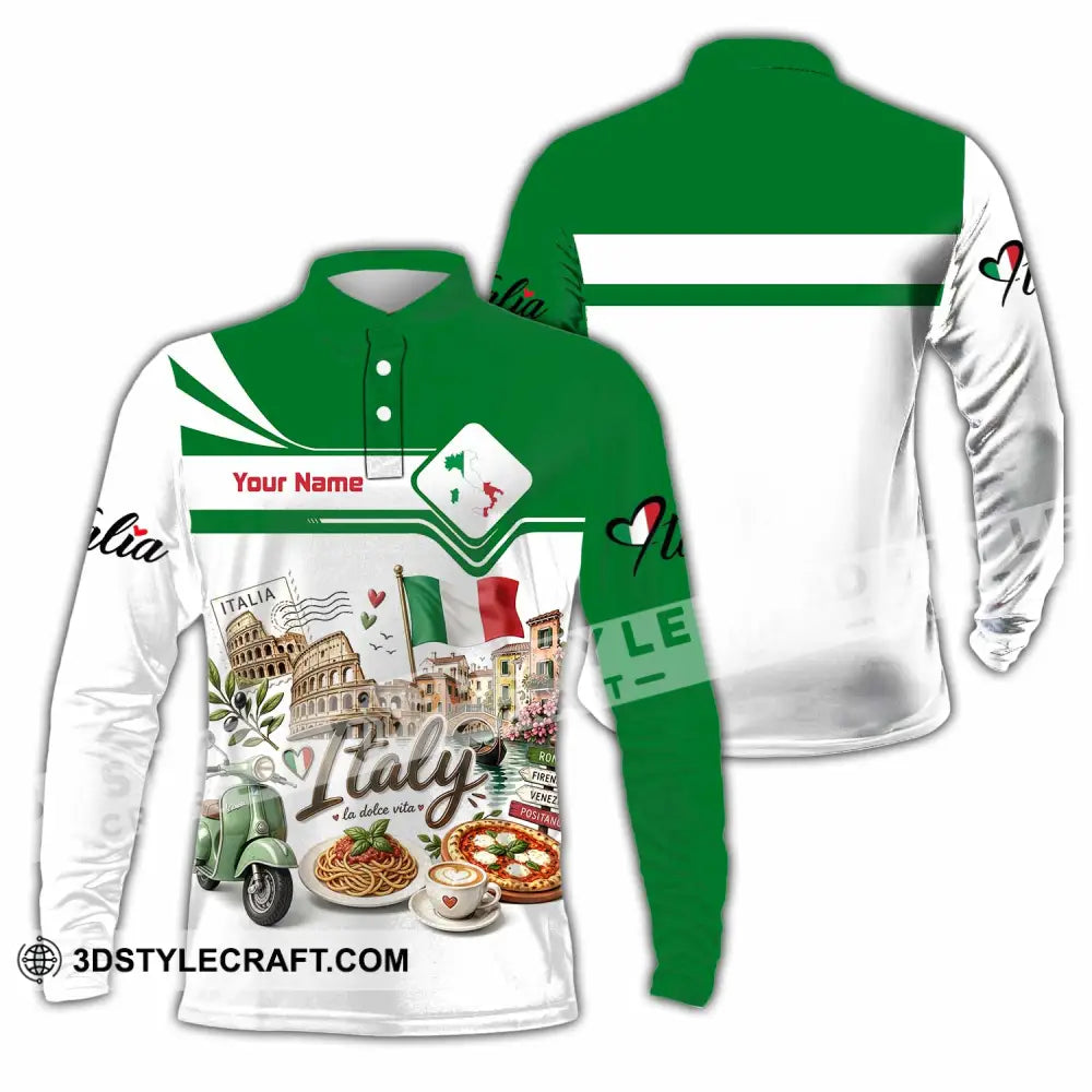 Unisex Shirt - Custom Italy Shirt - Long Sleeve Polo / S - T-shirt