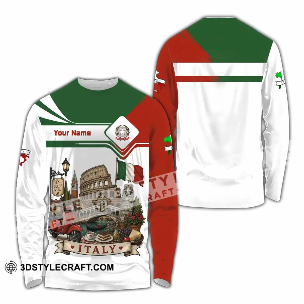 Unisex Shirt - Custom Italy Shirt - Long Sleeve Shirt / S - T-shirt
