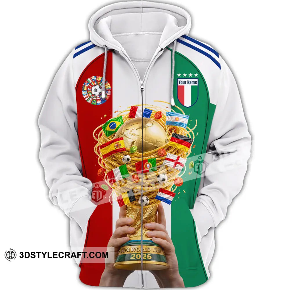 Unisex Shirt - Custom Italy World Cup 2026 Shirt - Zipper Hoodie / S - T-shirt