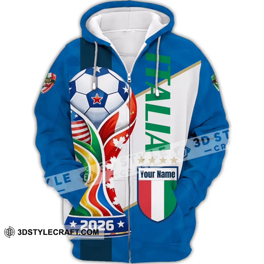 Unisex Shirt - Custom Italy World Cup 2026 Shirt - Zipper Hoodie / S - T-shirt