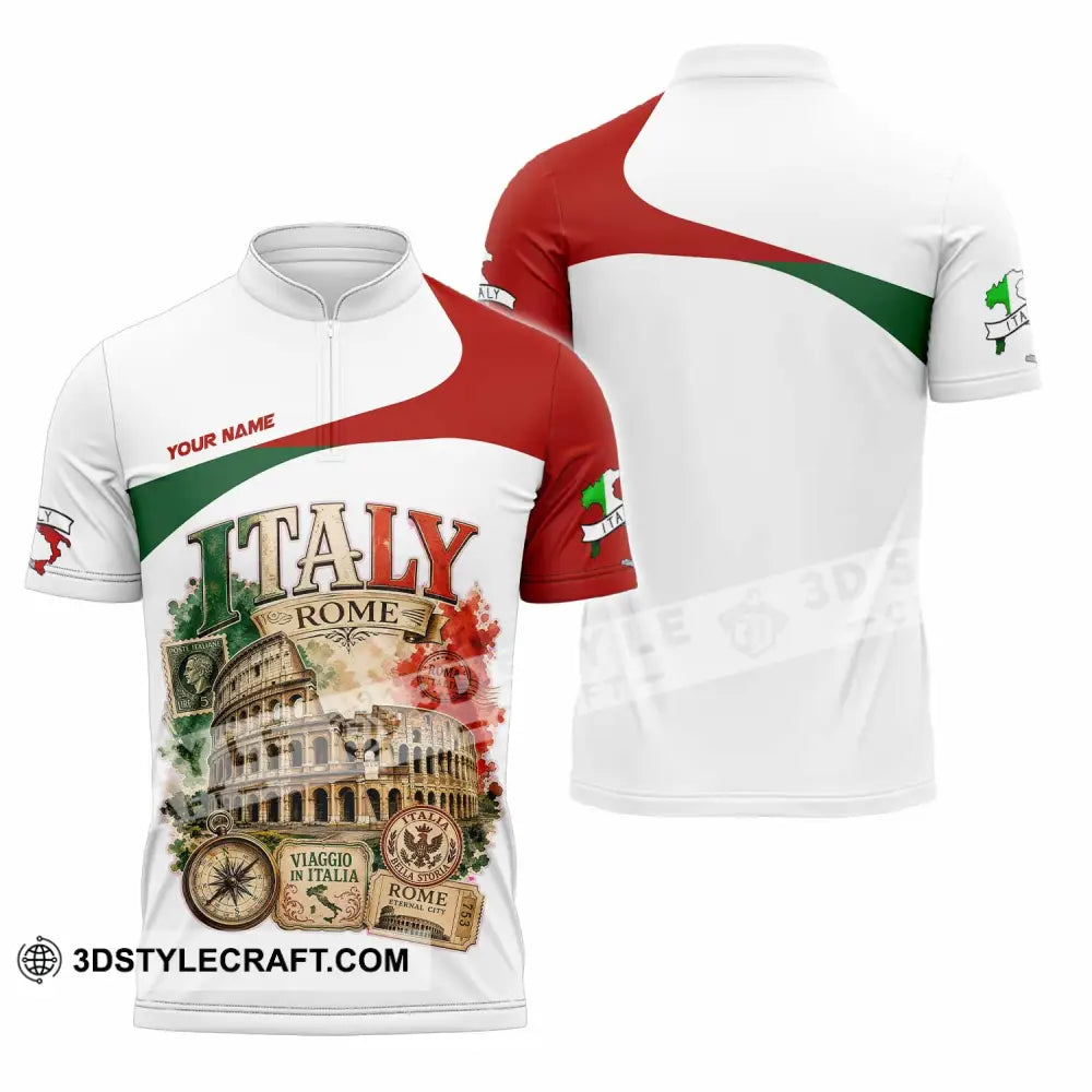 Unisex Shirt - Custom Italy Shirt - Zipper Polo Shirt / S - T-shirt
