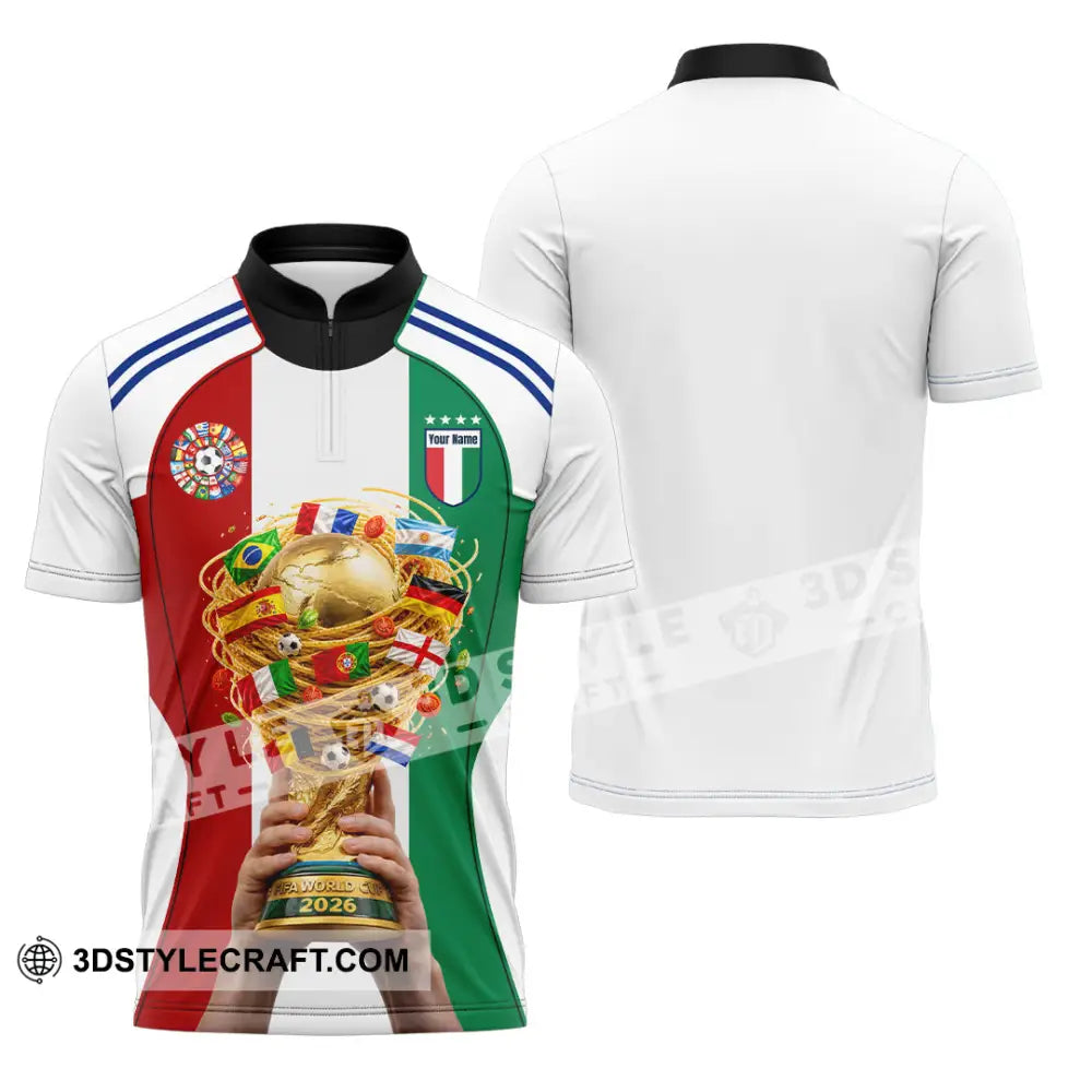 Unisex Shirt - Custom Italy World Cup 2026 Shirt - Zipper Polo Shirt / S - T-shirt