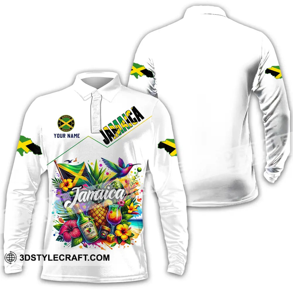 Unisex Shirt - Custom Jamaica Shirt Long Sleeve Polo / S T-shirt