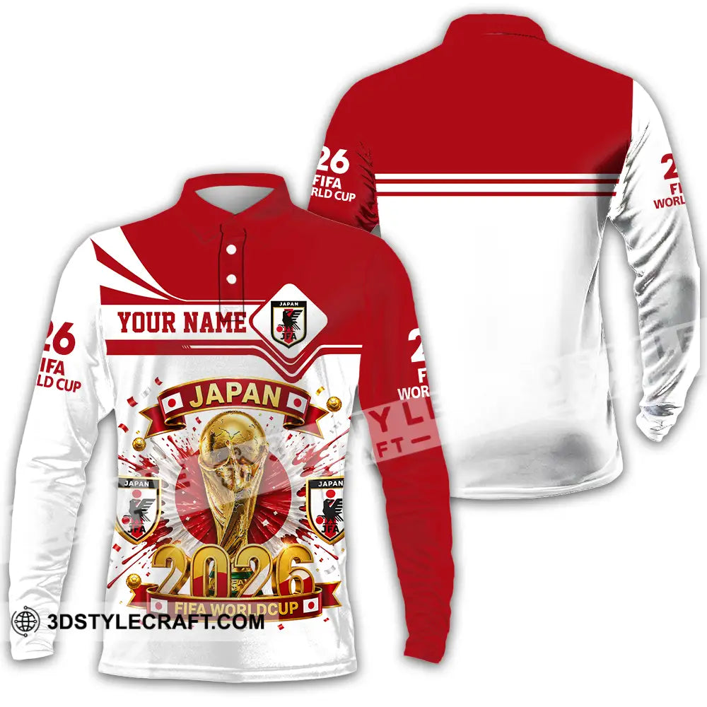 Unisex Shirt - Custom Japan World Cup 2026 3D Shirt - Long Sleeve Polo / S - T-shirt