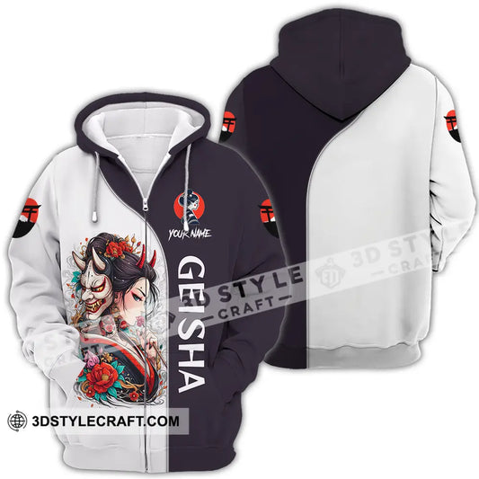 Unisex Shirt - Custom Japan Geisha3D Shirt Zipper Hoodie / S T-shirt
