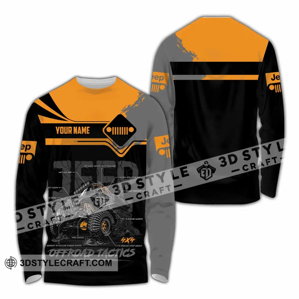 Unisex Shirt - Custom Jeep Offroad Tactics 3D Shirt Long Sleeve Shirt / S T-shirt