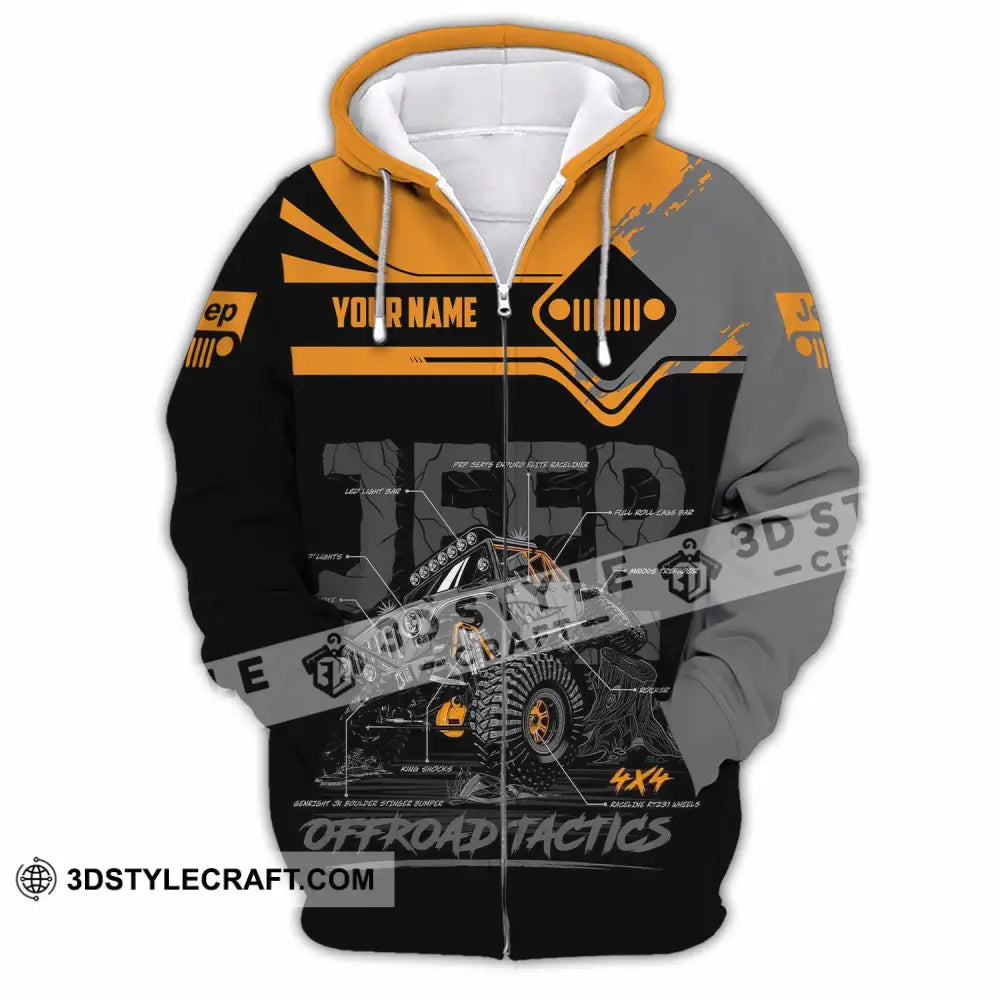 Unisex Shirt - Custom Jeep Offroad Tactics 3D Shirt Zipper Hoodie / S T-shirt