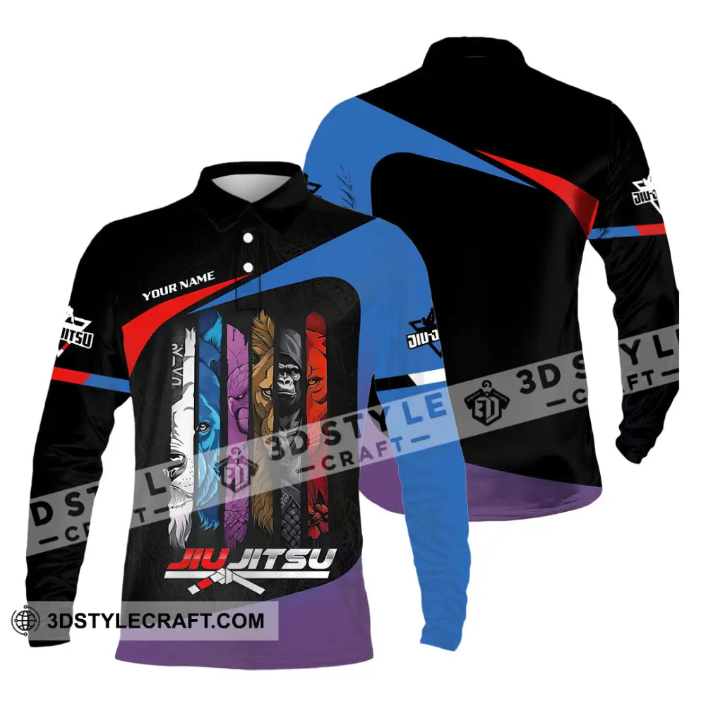 Unisex Shirt - Custom Jiu Jitsu 3D Shirt Long Sleeve Polo / S T-shirt