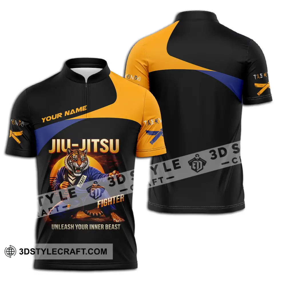 Unisex Shirt - Custom Jiu Jitsu 3D Shirt Zipper Polo Shirt / S T-shirt