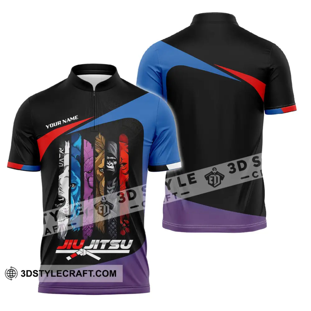 Unisex Shirt - Custom Jiu Jitsu 3D Shirt Zipper Polo Shirt / S T-shirt
