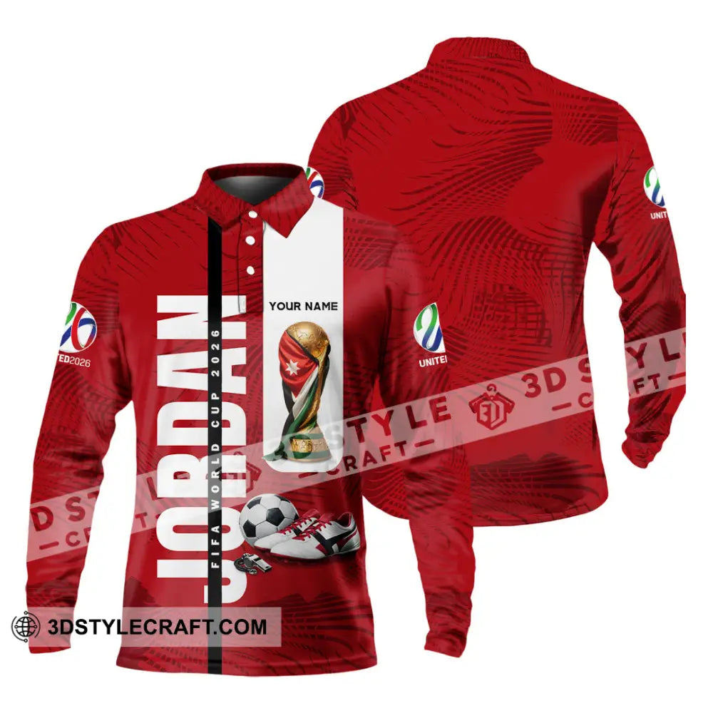 Unisex Shirt - Custom Jordan World Cup 2026 3D Shirt Long Sleeve Polo / S T-shirt