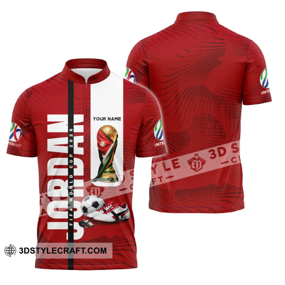 Unisex Shirt - Custom Jordan World Cup 2026 3D Shirt Zipper Polo Shirt / S T-shirt