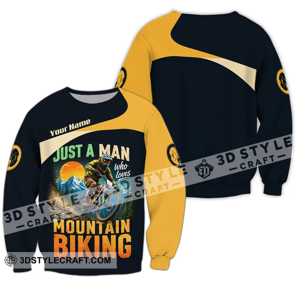 Unisex Shirt - Custom Just A Man Mountain Biking Shirt - Long Sleeve / S - T-shirt