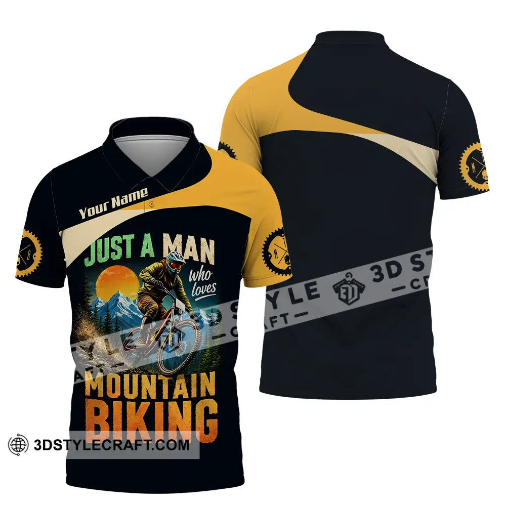 Unisex Shirt - Custom Just A Man Mountain Biking Shirt - Polo Shirt / S - T-shirt