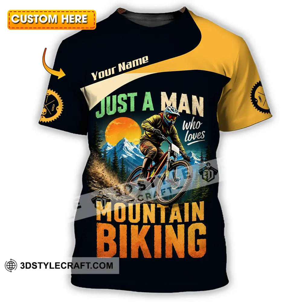 Unisex Shirt - Custom Just A Man Mountain Biking Shirt - T-shirt