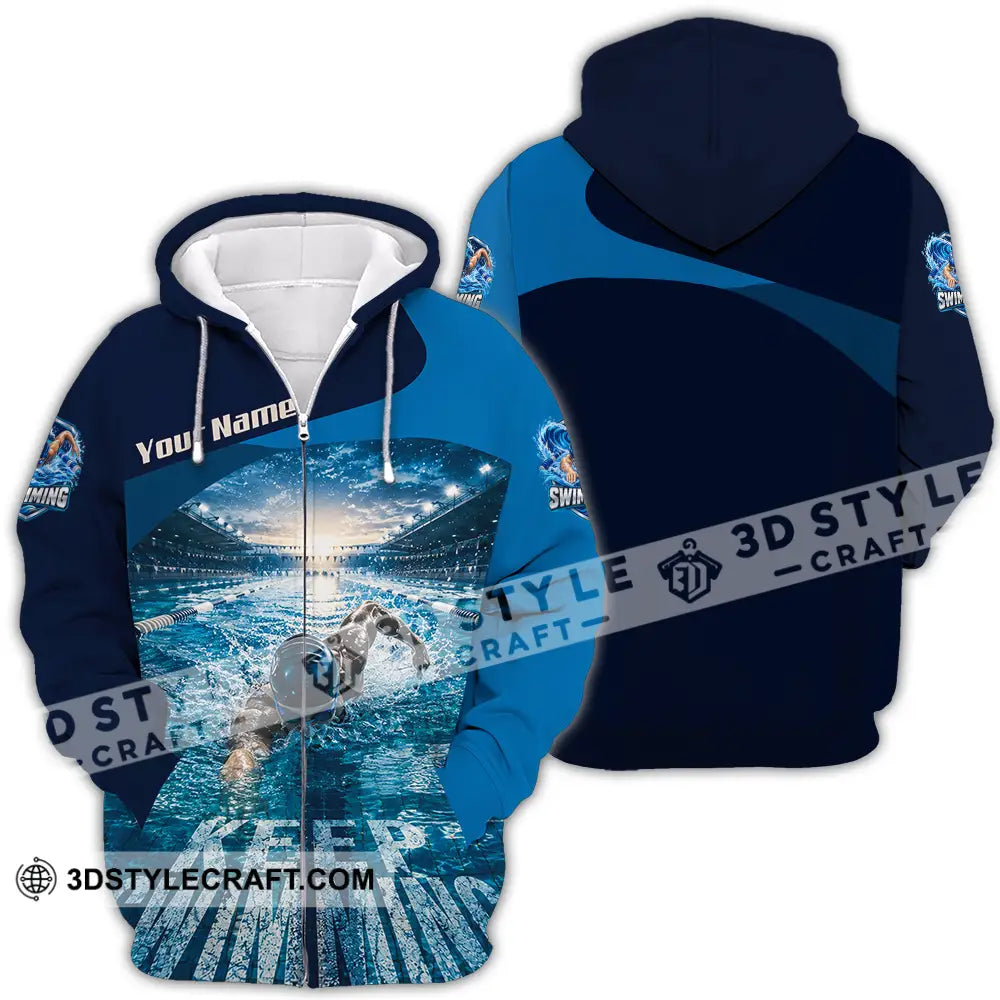 Unisex Shirt - Custom Keep Swimming Shirt - Zipper Hoodie / S - T-shirt