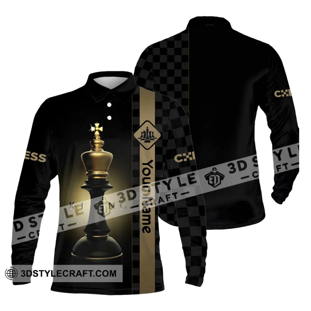 Unisex Shirt - Custom King Of Chess Shirt Long Sleeve Polo / S T-shirt