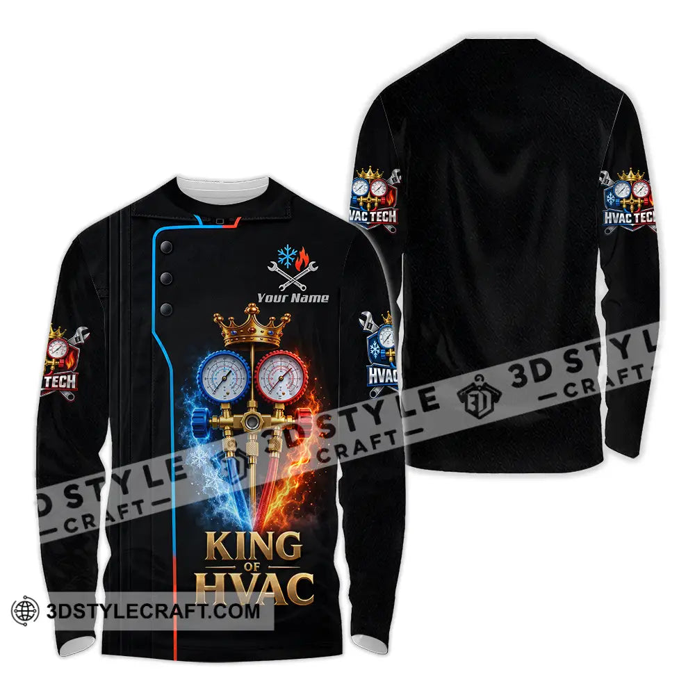 Unisex Shirt - Custom King Of HVAC Shirt - Long Sleeve Shirt / S - T-shirt