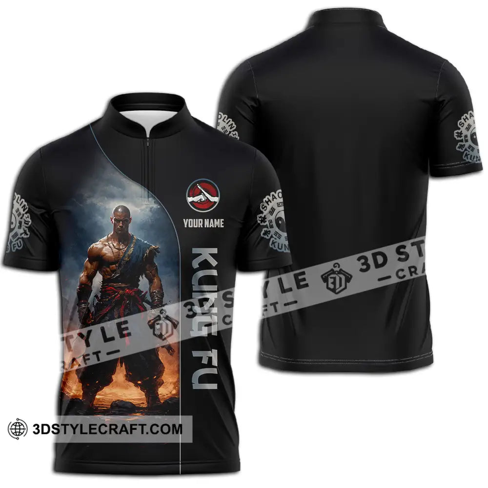 Unisex Shirt - Custom Kung Fu 3D Shirt Zipper Polo Shirt / S T-shirt