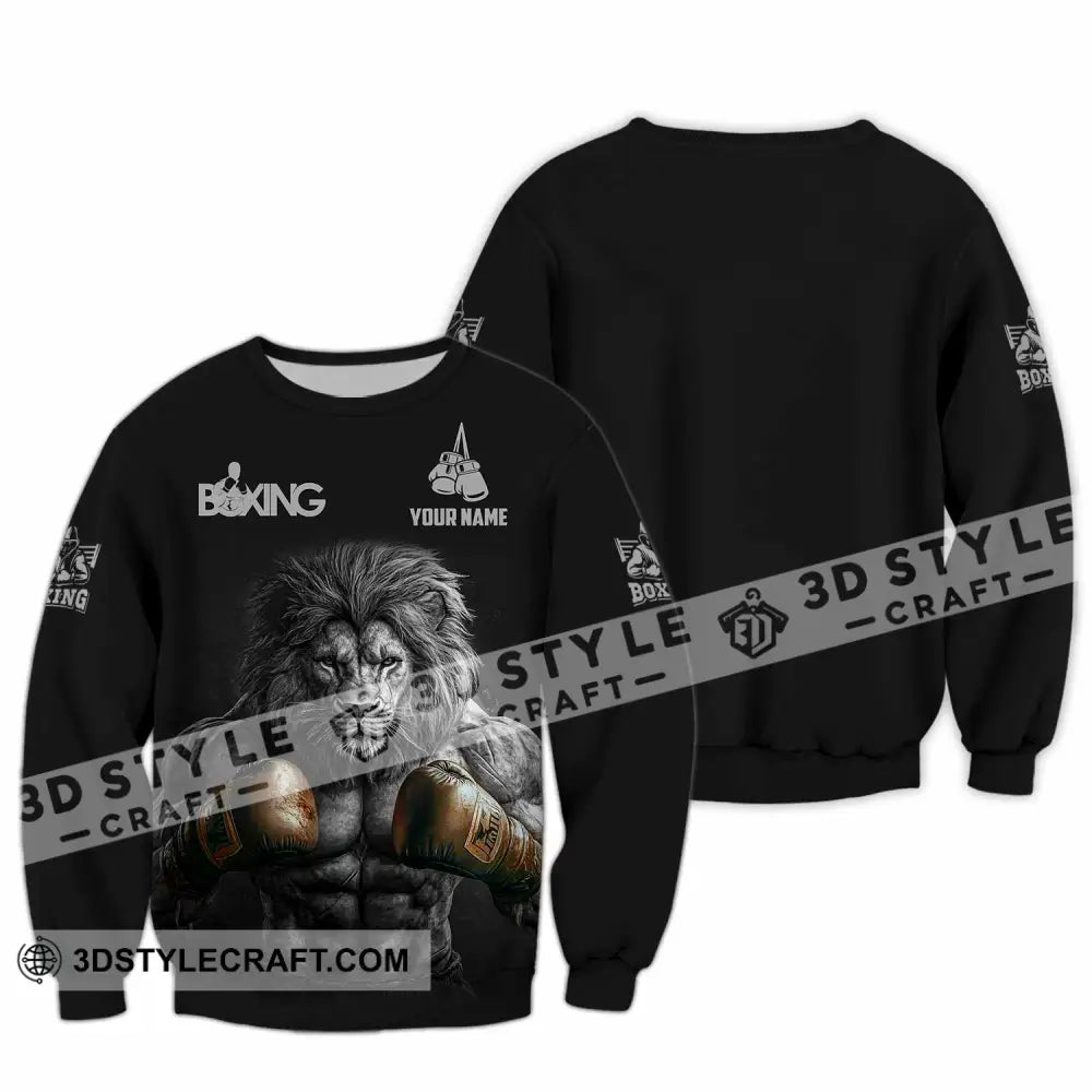 Unisex Shirt - Custom Lion Boxing Lover Sport Shirt Long Sleeve / S T-shirt