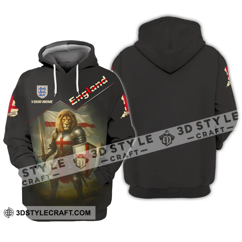 Unisex Shirt - Custom Lion Warrior England Shirt Hoodie / S T-shirt