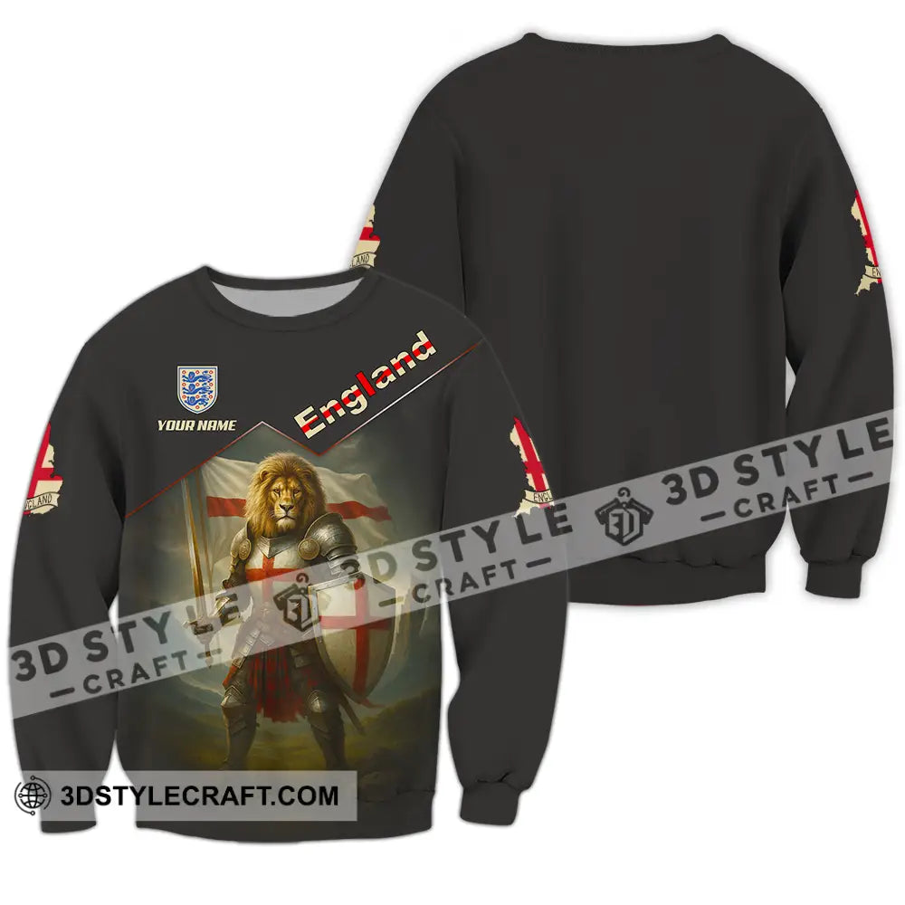 Unisex Shirt - Custom Lion Warrior England Shirt Long Sleeve / S T-shirt