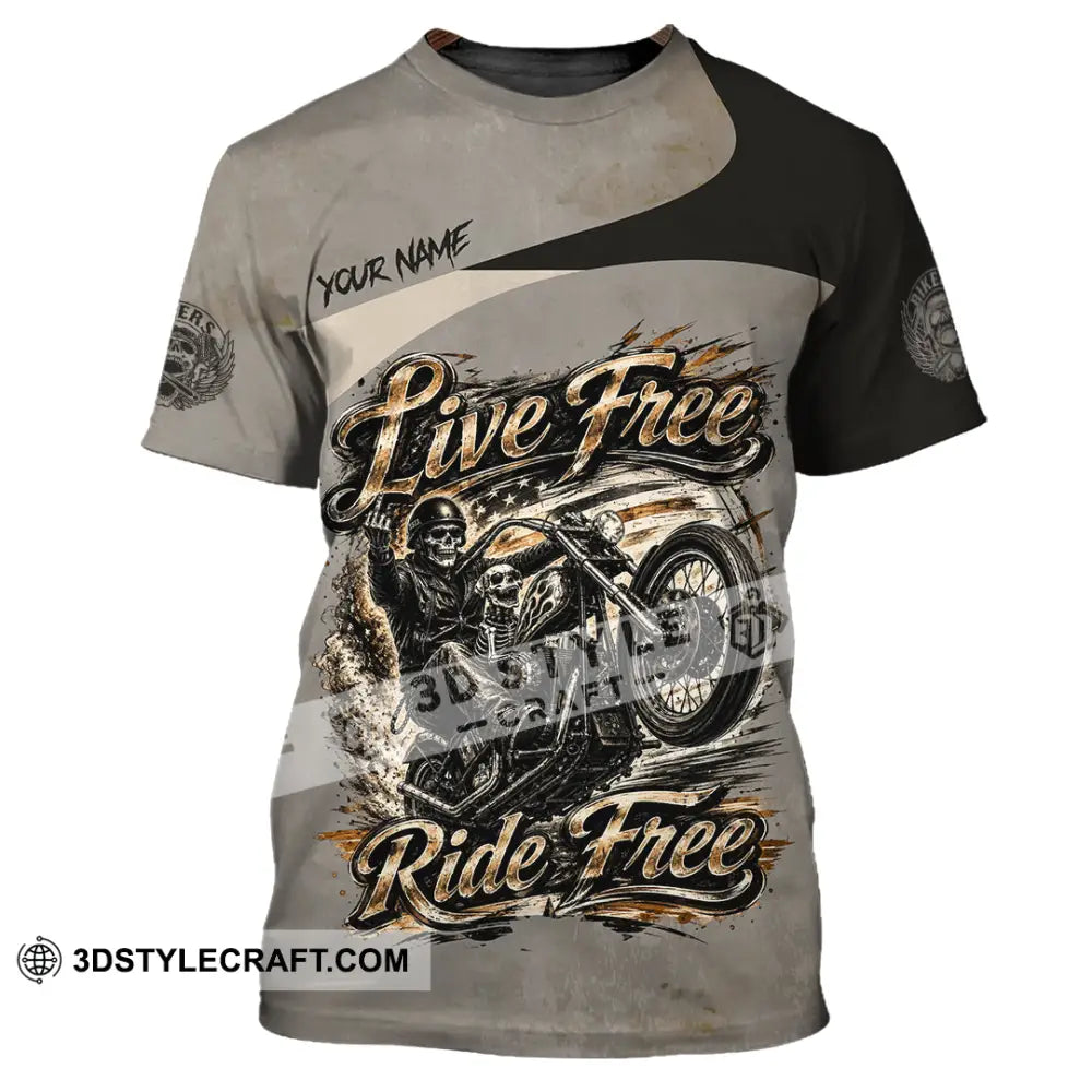 Unisex Shirt - Custom Live Free Ride Free Shirt - T-Shirt / S - T-shirt