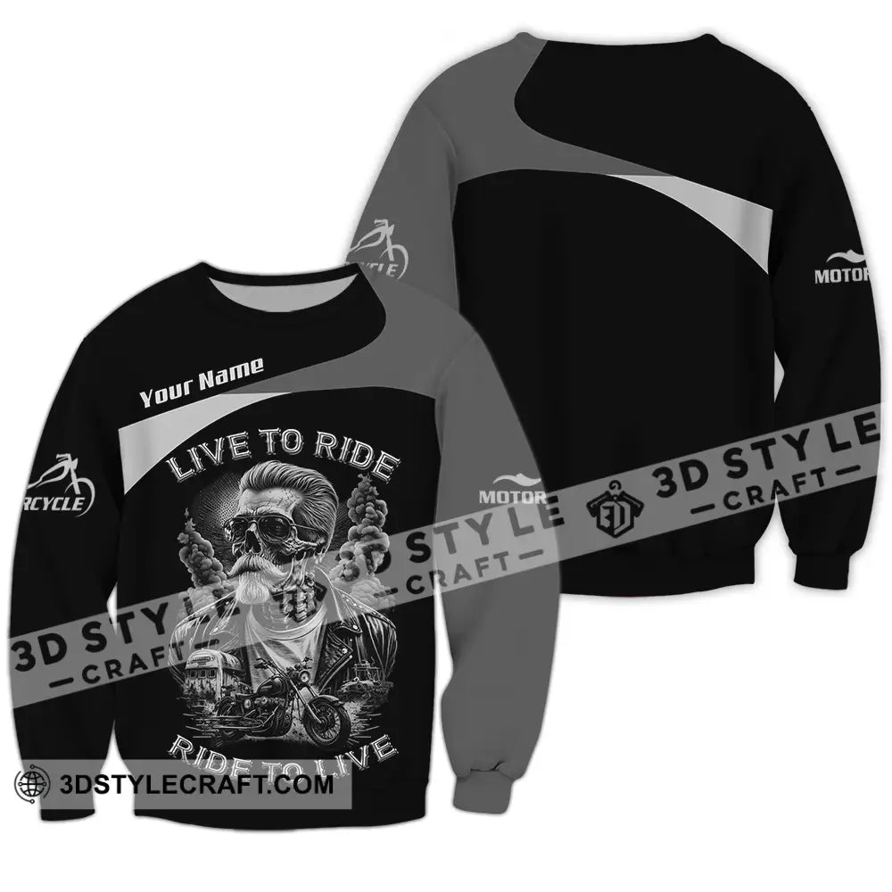 Unisex Shirt - Custom Live To Ride Ride To Live 3D Shirt - Long Sleeve / S - T-shirt