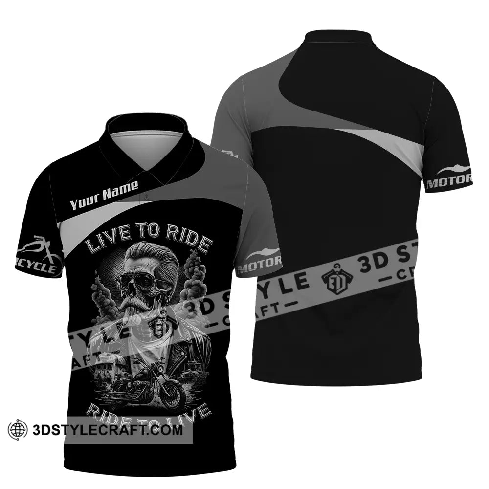 Unisex Shirt - Custom Live To Ride Ride To Live 3D Shirt - Polo Shirt / S - T-shirt