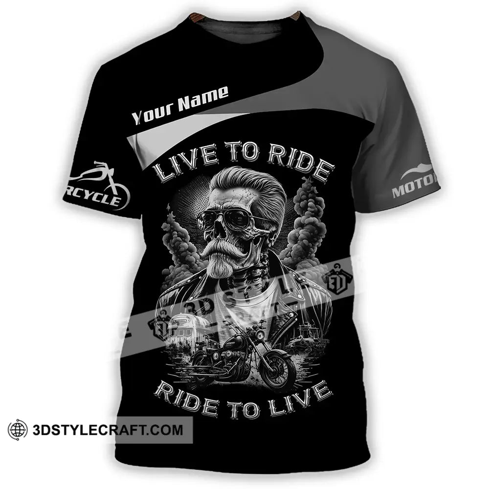 Unisex Shirt - Custom Live To Ride Ride To Live 3D Shirt - T-Shirt / S - T-shirt